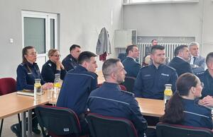 funkcjonariusze na naradzie rocznej